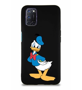 Oppo A72 Soft Premier Kapak Donald Duck-D Tasarımlı Silikon Kılıf - Siyah (Şeffaf)
