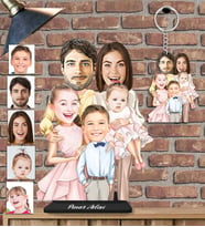 Kişiye Özel Aile Ahşap Biblo ve Anahtarlık 2 li set-27