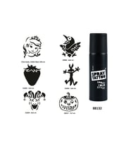 Çocuksu Semboller Spray Tattoo Geçici Dövme Yapma Seti Dark Siyah