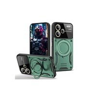 Note 13 Pro Plus Joy Lens Standlı Kapak - Koyu Yeşil