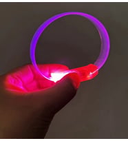 3 Modlu Pilli LED Işıklı Esnek Parti Bilekliği Pembe
