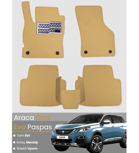 PEUGEOT 5008 (2009-2016) Uyumlu EVA Paspas Tam Set–Araca Özel,Oto Paspas