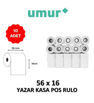 UMUR Yazar Kasa Pos Rulosu 56mm x 16mt - 10 Adet