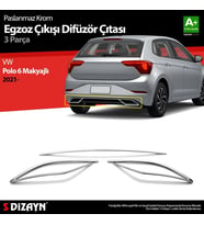 Drs Tuning Polo Uyumlu 6 Hatchback Makyajlı Krom Egzoz Çıkışı Difüzör 2021 Üzeri Parça