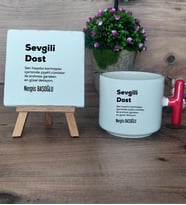 Sevgili Dost Hediye Seti Kupa Bardak T Kulplu ve Dekoratif Taş Arkadaşa Hediye, Dosta Hediye (Model 1)