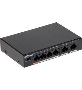 DAHUA 6port-4port PoE 60w 10/100 Yönetilemez Metal Kasa Switch DH-PFS3006-4ET-60