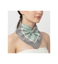 Tarzını Seç Gri Şerit Puantiyeli Fular / Bandana / Aksesuar 48x48 cm