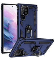 Coverzone Galaxy S22 Ultra ?le Uyumlu K?l?f Shockproof Y�z�k Tutuculu Vega Lacivert