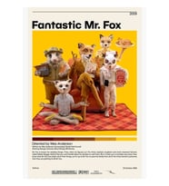 Fantastik Bay Fox Wes Anderson, Minimalist Film Posteri, Vintage Retro Ahşap Poster