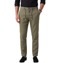 DeepSEA Yeşil Slim Fit Likralı Keten Dokulu Lastikli Belli İpli Yazlık Erkek Pantolon 2603001