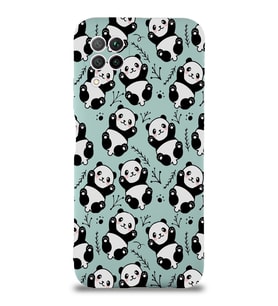 Huawei P 40 Lite Uyumlu Lansman Kılıf Panda Tasarımlı İçi Kadife Kapak-Turkuaz (Şeffaf)
