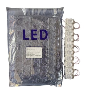 100 Adet 12 Volt 1.5 Watt Tek Lensli 6500K Beyaz 3030 Led Modül IP65 1 Paket