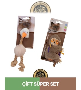 Eastland Catnipli Peluş Tavuk-Tembel Hayvan Oyuncak 2'li Set