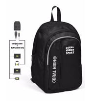 Coral High Sport Beş Gözlü Siyah Okul ve Günlük Sırt Çantası - Laptop+Tablet Bölmeli