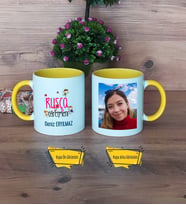 Rusça Öğretmeni Kupa Bardak Sarı Fotoğraflı Öğretmenler Günü Hediyesi