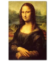 CakatabloMona Lisa Ahşap Zeminde Görseli MDF Tablo