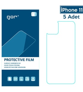 GOR İPhone 11 6.1 Çizilmez Arka Koruyucu Jelatin 5 Adet Set-(5775) - HUOBPS3698-9746
