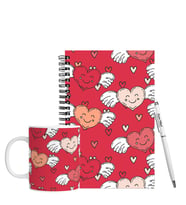 Sevgililer Gününe Özel Ahşap Defter Kalem & Kupa Hediye Seti