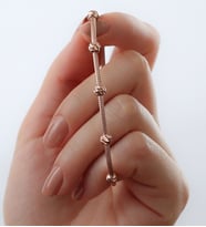 Saklı Takı 925 Ayar Gümüş Örgü Zincir Dorika Bileklik ( Rose Gold )