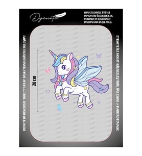 Unicorn Boynuzlu At Iron Press Tekstil Ütü İle Yapışabilen Transfer Baskı Kağıdı DTF BASKI (Karışık)