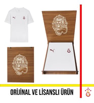 Galatasaray Lisanslı Puma Logolu ve Armalı Beyaz Tişört Aslan Ahşap Kutulu 78290720