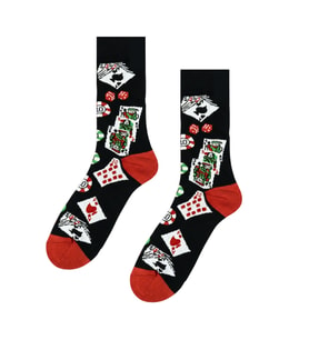 Poker Desenli Renkli Çorap