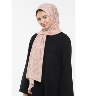 JAKAR Desen Jakarlı Modal Seri Şal Eşarp Askısı ile Birlikte 75x200 cm Krem Pudr