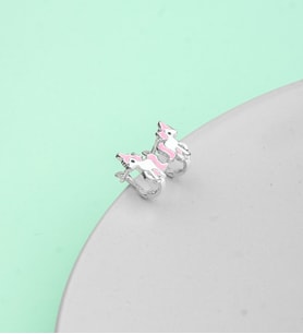 925 Ayar Gümüş Mineli Unicorn Çocuk Küpesi