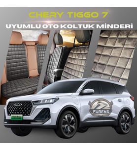 Chery Tiggo 7 & Pro Antrasit Renk Tay Tüyü Cepli & Terletmez Sırtlı Oto Koltuk Minder Seti - Koltuk Koruma Kılıfı (ÖN & ARKA TAM SET)