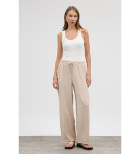 Beli Lastikli Modal Pantolon - Bej
