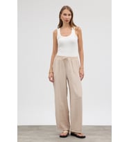 Beli Lastikli Modal Pantolon - Bej
