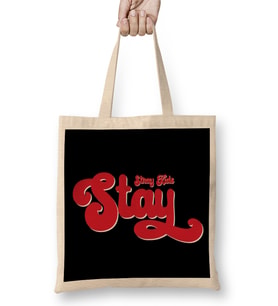 Stray Kids Skz Stay Swirl Red Typography Bez Çanta Uzun Saplı