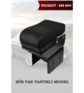 peugeot 308 2011 kol dayama Lüks geniş model Yastıklı Siyah Deri