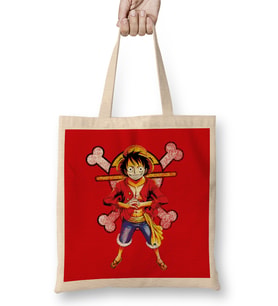 One Piece Grunge Straw Hat Bez Çanta Uzun Saplı
