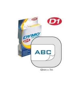 Dymo D1 Şerit Standart 12 MM x 7 Metre Beyaz Üzerine Mavi 45014 S0720540