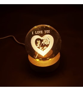 I Love You Işıklı Cam Küre