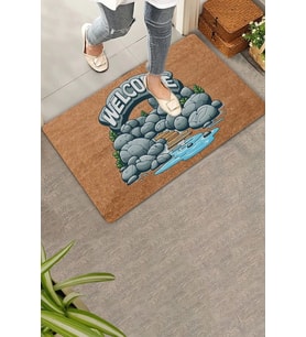 Valerine Life Irmak ve Taş Yolu Welcome Kapı Önü Paspası 45x70cm (Kahverengi)