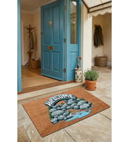 Valerine Life Kapı Önü Paspası 45x70cm Kaymaz Taban Dekoratif iç Dış Mekan Irmak ve Taş Yolu