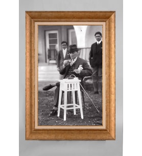 Çerçeveli Paspartulu Atatürk Tablo a725 (Gold)