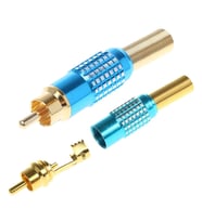 Powermaster PM-23805 Tos Fiş Metal Gold Mavi Rca Soket Ucu Jack