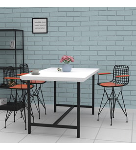 Knsz ufak boy tel bar sandalyesi 1 li uslu syhtrn kolçaklı 55 cm oturma yüksekliği mutfak bahçe cafe ofis
