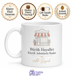 Small Business Owner Küçük İşletme Sahibi Temalı Baskılı Porselen Kupa Bardak Hediye