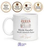 Small Business Owner Küçük İşletme Sahibi Temalı Baskılı Porselen Kupa Bardak Hediye