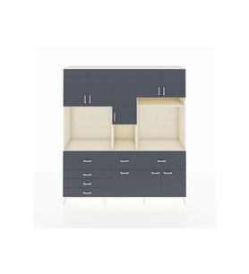 Hyperion Dolap 10 Raflı 6 Çekmeceli 8 Kapaklı 220x44x243 Aytaşı-Antrasit/Antrasit