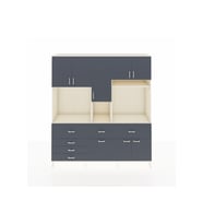 Hyperion Dolap 10 Raflı 6 Çekmeceli 8 Kapaklı 220x44x243 Aytaşı-Antrasit/Antrasit