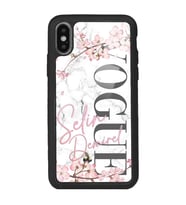 iPhone Xs Max Uyumlu Mermerli Sakura Vogue Tasarımlı Glossy Telefon Kılıfı