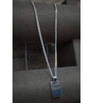 Gümüş Erkek Bayan 65 Cm Plaka Kolye Oz13rt3