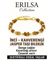 Sertifikalı Kırık Taşlı Model İnci – Kahverengi Jasper Taşı Bileklik – Enerji ve Denge (Çok Renkli)