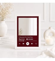 Dünyanın En Güzel Kızı Aynalı Spotify Çerçeve – Kişiye Özel 13x18 cm (Siyah Beyaz) Hediye Fotoğraf Baskısı