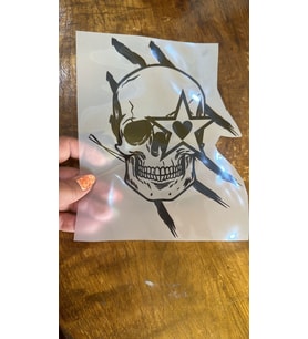 ÜTÜ İLE YAPIŞAN KURU KAFA TRANSFER BASKI TİŞÖRT KOT BASKI ARMA 20X15 CM